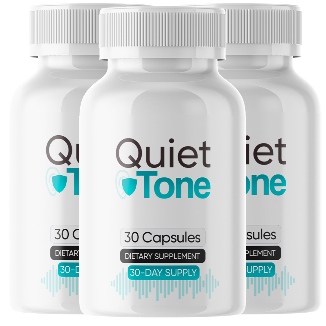 Three QuietTone supplement bottles